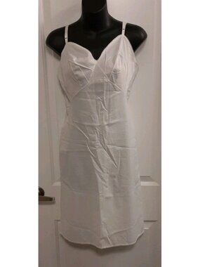 Vintage Van Raalte USA Nylon White Full Slip Size 34 A See Measurements